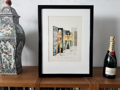 Smilby Smilby Original Playboy Cartoon Art Nude Party Girls Compare Tan Lines