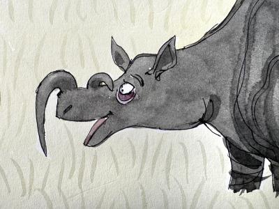 Smilby Smilby Rhino Has a Swinging Weekend Sexy Mens Magazine Cartoon