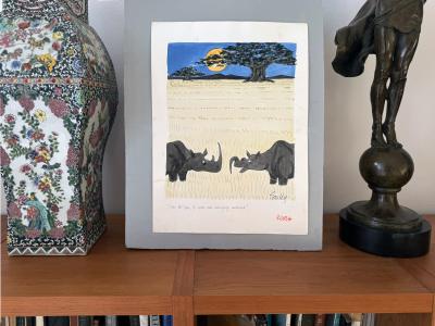 Smilby Smilby Rhino Has a Swinging Weekend Sexy Mens Magazine Cartoon