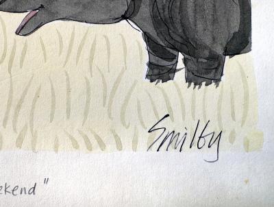 Smilby Smilby Rhino Has a Swinging Weekend Sexy Mens Magazine Cartoon