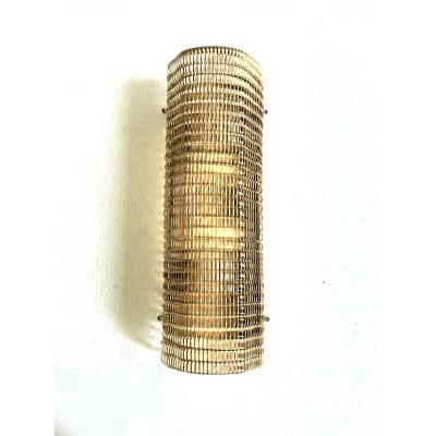 Smoked Diamanted Rectangular Murano Glass Wall Sconce Set of Two