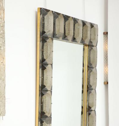 Smoked Diamond Murano Glass Blocks Mirror in Stock