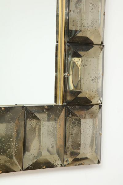 Smoked Diamond Murano Glass Blocks Mirror in Stock