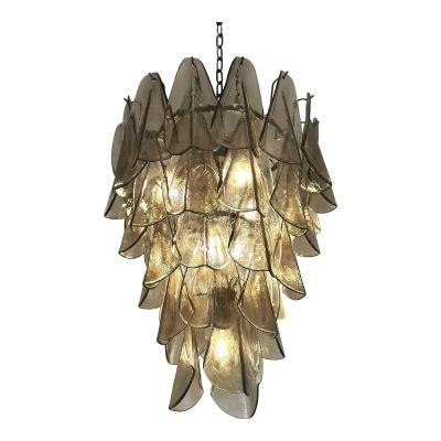 Smoked Fum Murano Glass Rondini Cascade Chandelier Modern Venetian Design