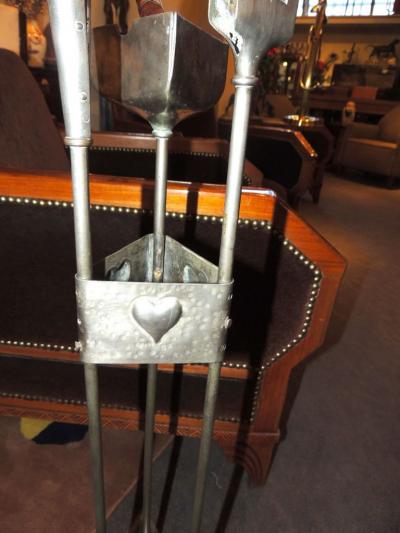 Smoking Stand in Pewter Jugendstil Art Deco
