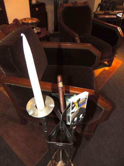 Smoking Stand in Pewter Jugendstil Art Deco