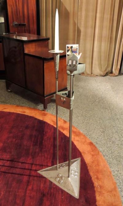 Smoking Stand in Pewter Jugendstil Art Deco