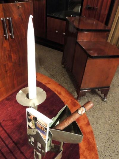 Smoking Stand in Pewter Jugendstil Art Deco