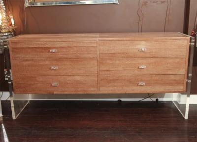 Snake Skin Dresser with Lucite Side Panels