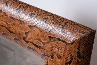 Snakeskin framed mirror France circa 1980