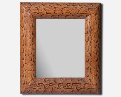Snakeskin framed mirror France circa 1980