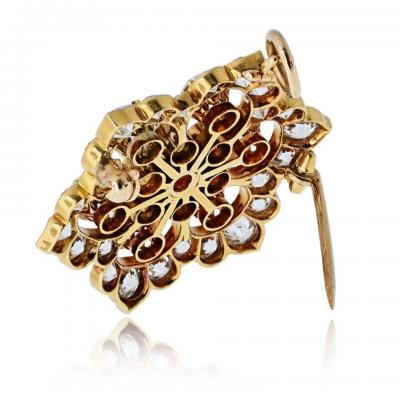 Snowflake 18K YG Convertible Brooch Pendant 8 00cttw Old Euro Diamond Brooch