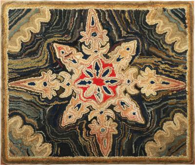 Snowflake Hooked Rug