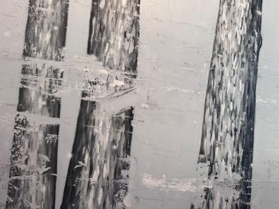 Snowy Forest Tryptich Trio of Douglas Cartmel Abstract Oil Paintings on Linen