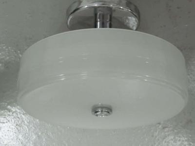 Sober Mid Century Milk Glass Ceiling Fixture