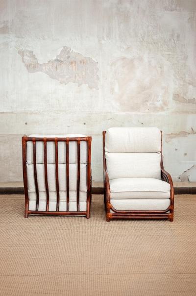 Sofa and Armchair Set in Bamboo 1970s