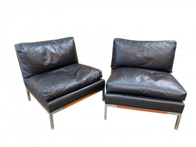 Sofa by Pizzetti Set Sofa and two armchairs in leather Italy 70s