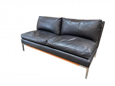 Sofa by Pizzetti Set Sofa and two armchairs in leather Italy 70s