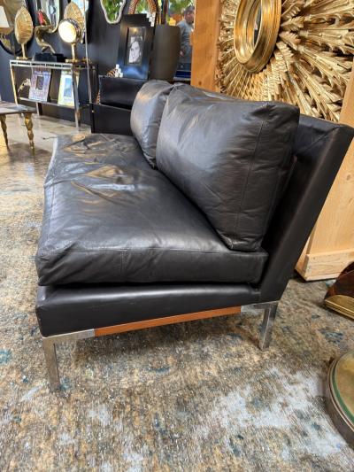 Sofa by Pizzetti Set Sofa and two armchairs in leather Italy 70s