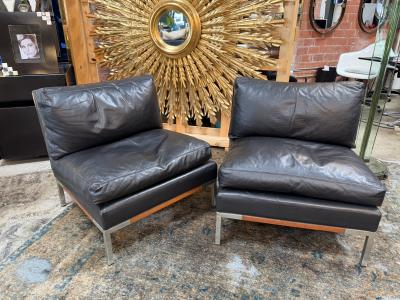 Sofa by Pizzetti Set Sofa and two armchairs in leather Italy 70s