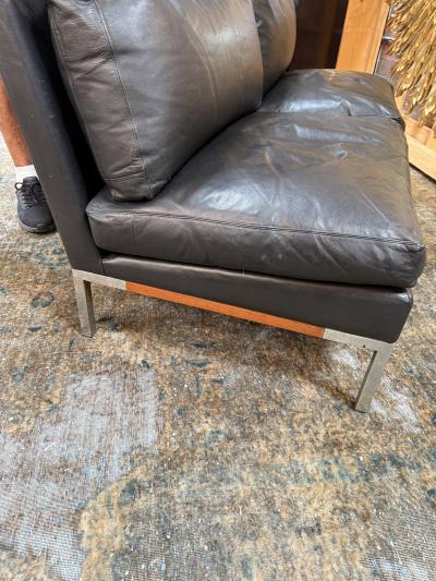 Sofa by Pizzetti Set Sofa and two armchairs in leather Italy 70s