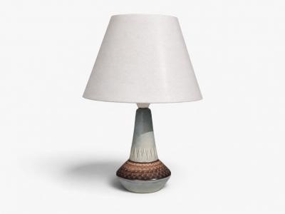 Soholm Stentoj Table Lamp Blue Grey Glazed Stoneware Denmark 1960s
