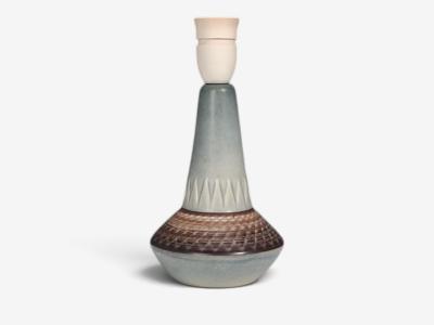 Soholm Stentoj Table Lamp Blue Grey Glazed Stoneware Denmark 1960s