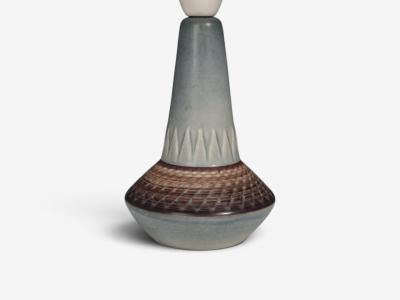 Soholm Stentoj Table Lamp Blue Grey Glazed Stoneware Denmark 1960s
