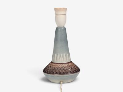 Soholm Stentoj Table Lamp Blue Grey Glazed Stoneware Denmark 1960s