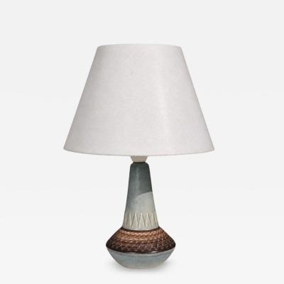 Soholm Stentoj Table Lamp Blue Grey Glazed Stoneware Denmark 1960s