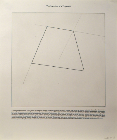 Sol LeWitt The Location of a Trapezoid 1975