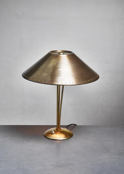 Solid Brass Table Lamp on a Tripod Stem Austria