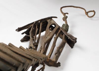 Solid Cast Bronze Brutalist Tree House Sculpture