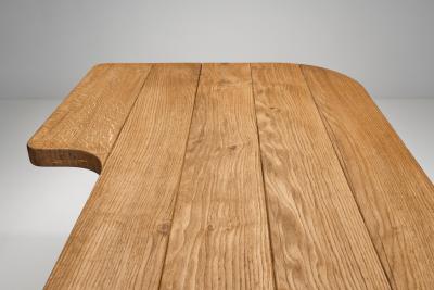 Solid Oak Architects Desk France 1960s