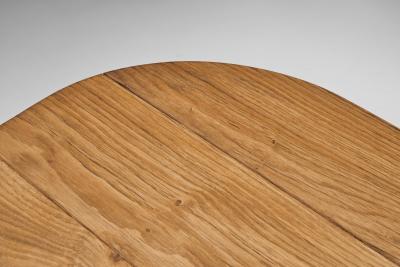 Solid Oak Architects Desk France 1960s