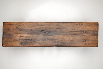 Solid Oak Brutalist Coffee Table The Netherlands 1960s