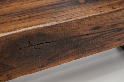 Solid Oak Brutalist Coffee Table The Netherlands 1960s