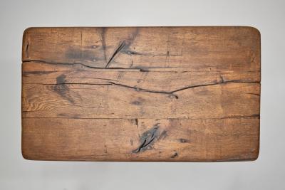 Solid Oak Brutalist Side Table The Netherlands 1970s