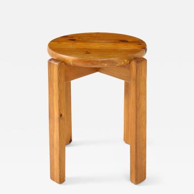 Solid Pine Stool France c Mid 20th Century