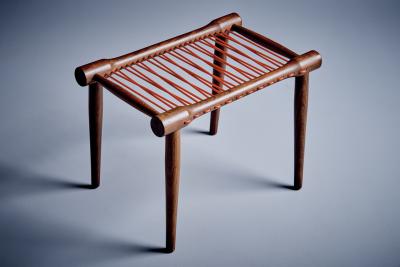 Solid Teak Stool with woven cord