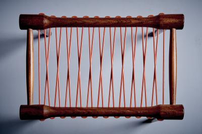 Solid Teak Stool with woven cord