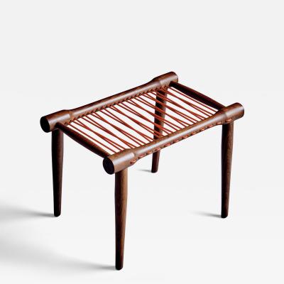 Solid Teak Stool with woven cord