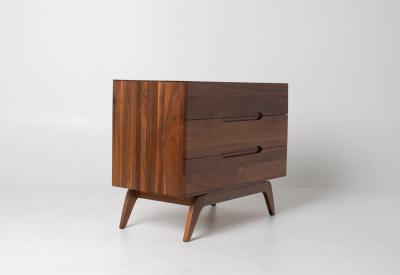 Solid Walnut Three Drawer Dresser by Ace Hi with splayed legs