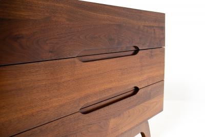 Solid Walnut Three Drawer Dresser by Ace Hi with splayed legs