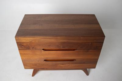Solid Walnut Three Drawer Dresser by Ace Hi with splayed legs