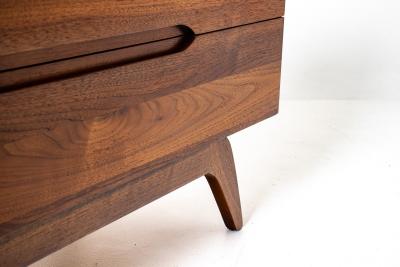 Solid Walnut Three Drawer Dresser by Ace Hi with splayed legs