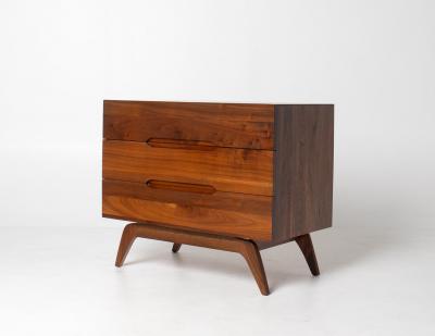 Solid Walnut Three Drawer Dresser by Ace Hi with splayed legs