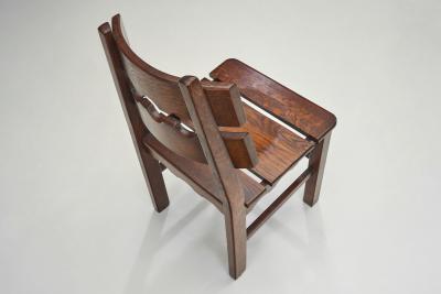 Solid Wood Brutalist Dining Set Europe 20th Century