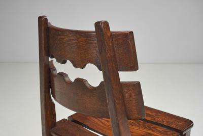 Solid Wood Brutalist Dining Set Europe 20th Century