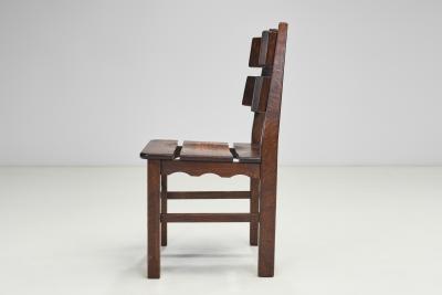 Solid Wood Brutalist Dining Set Europe 20th Century